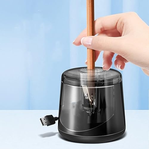 Miniatura 5 de JITEM Sacapuntas Sacapuntas eléctrico para niños, con alimentación por USB, sacapuntas alimentado por batería, enchufe para lápices n. 2lápices de
