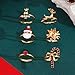 WLL 6/8Pcs Christmas Rings for Women Gold-Tone Christmas Tree Bow Santa Claus Cane Deer Ring Jewelry Set Holiday Rhinestone Ring Gift (A:6PCS)