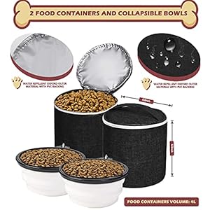   BAGLHERDog-Travel-Bag-Backpack-Airline-Approved-Pet-Supplies-Backpack-Dog-Travel-Backpack-with-2-Silicone-Collapsible-Bowls-and-2-Food-Baskets-Black