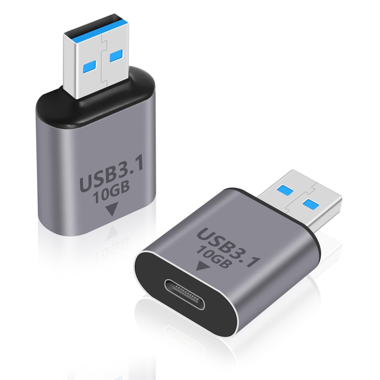 Duttek Adattatore femmina USB C a maschio USB 10Gbps, adattatore USB Type C a USB 3.1 Gen 2, adattatore USB Type C a USB 3.1 OTG Ricarica rapida per iPhone, PC, Laptop, Alimentatore (2Pack)