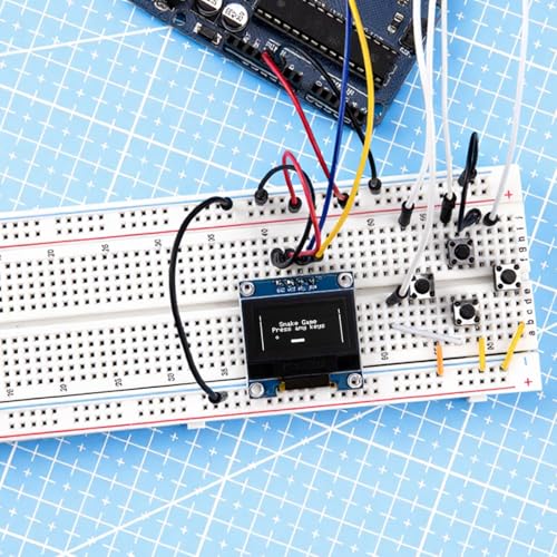 Image of ELEGOO 3PCS 0.96 Inch OLED Display Screen Module Compact Self-Luminous SSD1306 I2C Display Mini Screens for Arduino Projects (White)