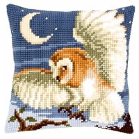Vervaco Kreuzstich Set – Weihnachtsgnom Auf Ski, Kissenstickerei 40x40 Cm, Komplett Mit Garn & Anleitung