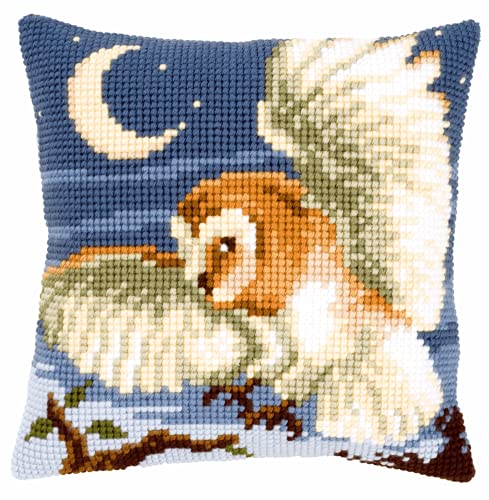 Kit coussin point de croix Vervaco hibou de minuit diagramme clair sans erreur