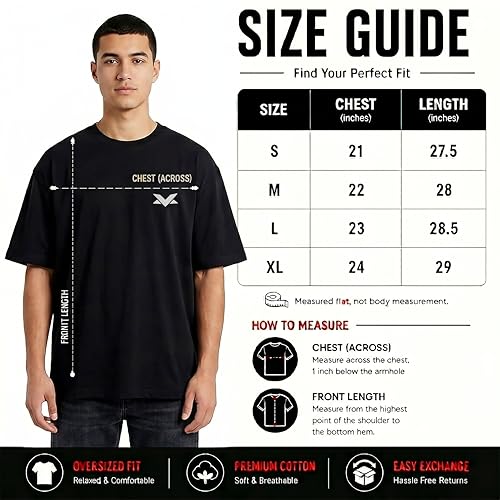 Image of Men's Cotton Oversized T-Shirt - Relaxed Fit Half Sleeve F1 Graphic Print Tee for Streetwear & Casual Outings - Black