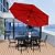 PatioKingdom 10FT Patio Umbrella with Push Button Tilt and Crank, Outdoor Market Umbrella with 8 Fiberglass Ribs, UV Protection Table Umbrella for Pool,Backyard,Garden,Deck,Red