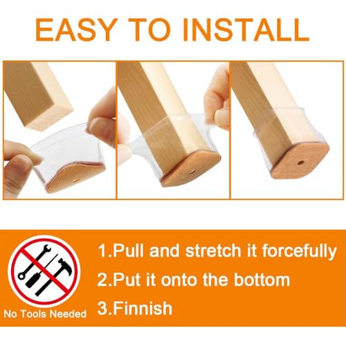 Image of 16 Pcs Chair Leg Protector, Furniture Leg Caps Silicone, Silicone Covers to Protect Wood Tile Floors Felt Pads Furniture Leg Caps Anti-Scratch Reduce Noise (Fit:1-1 /16 inch to 1-5 /8 inch)