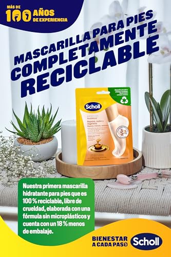 Miniatura 5 de Scholl Mascarilla PediMask para pies suaves con miel de Manuka - Embalaje y mascarilla reciclables - Mascarilla hidratante profunda para pedicura con una sola aplicación - Clínicamente probada