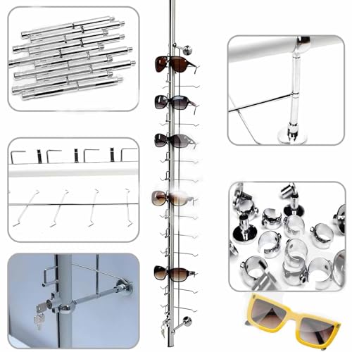 Soporte de aluminio para gafas de sol, soporte seguro para tiendas ópticas y tiendas minoristas, elegante organizador para gafas