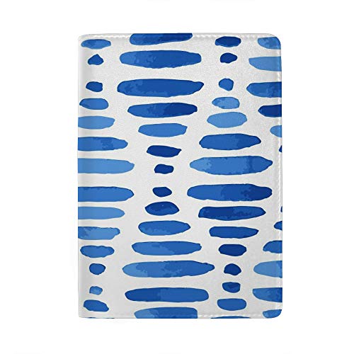 Étui pour passeport en cuir PU bleu bohémien - Organiseur 6.5 x 4.5"