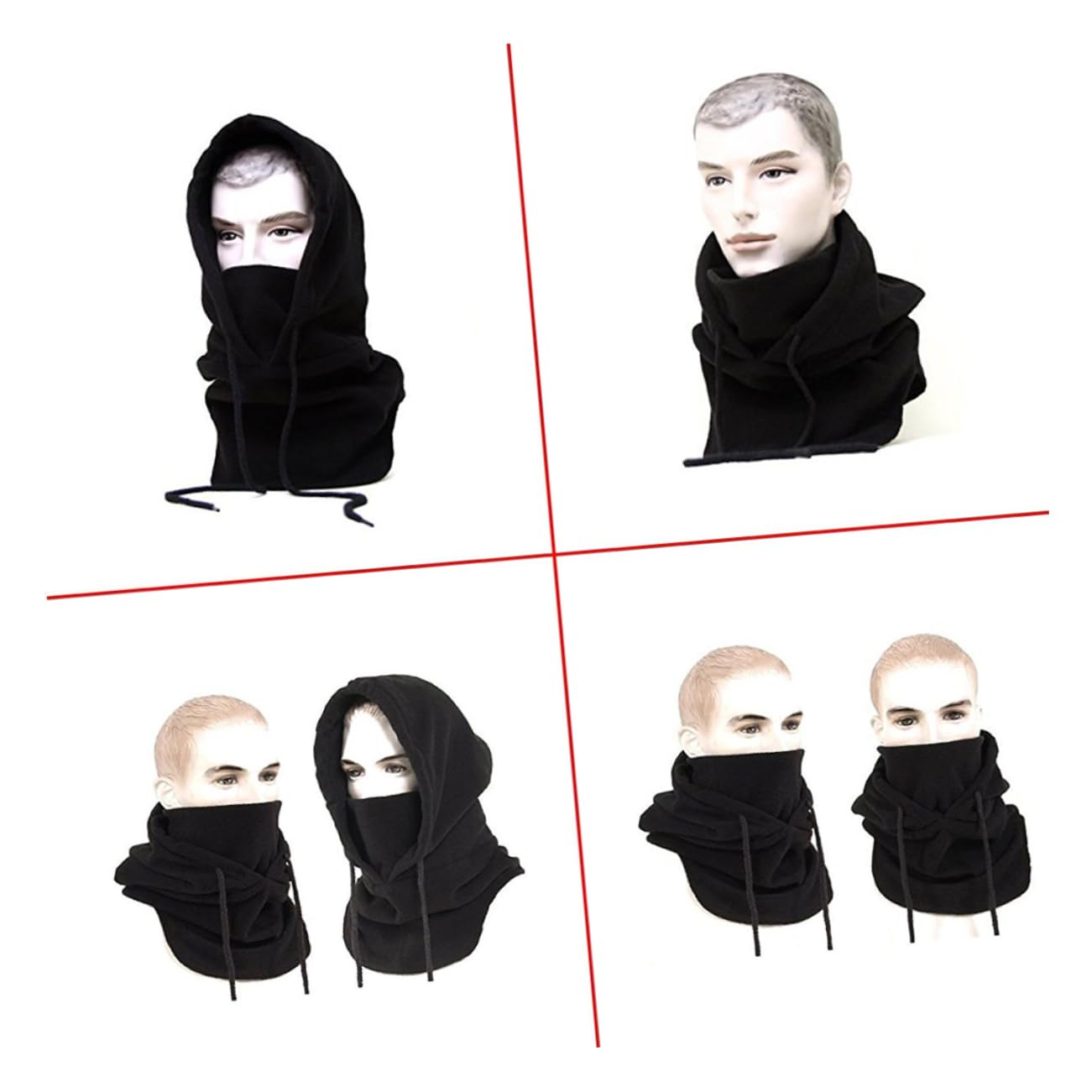 3stücke Winddichte Balaclava Mit Fleece-Material Anpassbar Für Radfahren Skifahren Wandern Und Outdoor-aktivitäten Warme Gesichtsbedeckung Schwarz