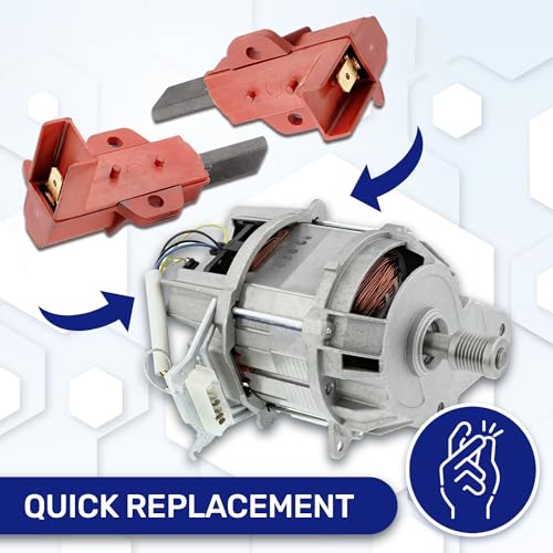 2 Stück Kohlebürsten für Elektromotor Waschmaschine 5 x 12,5 x 32 mm mit dem Originalcode C00196539 C00047317 C00140557 C00142207 für Ariston für Indesit - Garantie 10 Jahre - MONTERAL