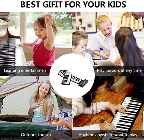 LXT PANDA Roll Up Piano Keyboard, 88 Touches Clavier Portable Piano avec 128 Sons Uniques et Haut-parleurs intégrés, Roll Out Piano Keyboard Hand Roll Piano pour Les Enfants Adultes débutants. - Les Beatles, Paul McCartney, John Lennon, RIngo Starr, George Harrison LXT PANDA Roll Up Piano Keyboard, 88 Touches Clavier Portable Piano avec 128 Sons Uniques et Haut-parleurs intégrés, Roll Out Piano Keyboard Hand Roll Piano pour Les Enfants Adultes débutants. – Image 8