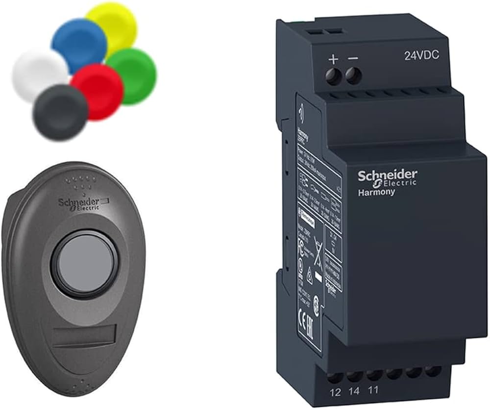 Schneider XB5RFA02 ワイヤレス・バッテリーレス押ボタンスイッチ XB5RFA02 - Harmony XB5、ワイヤレス押しボタン及び色付きキャップ×10