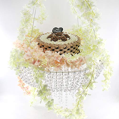 Romantic Wedding Faux Acrylic Crystal Chandelier Style Drape Suspended Cake Swing (Crystal, Dia24) Wepdiy #TOP4