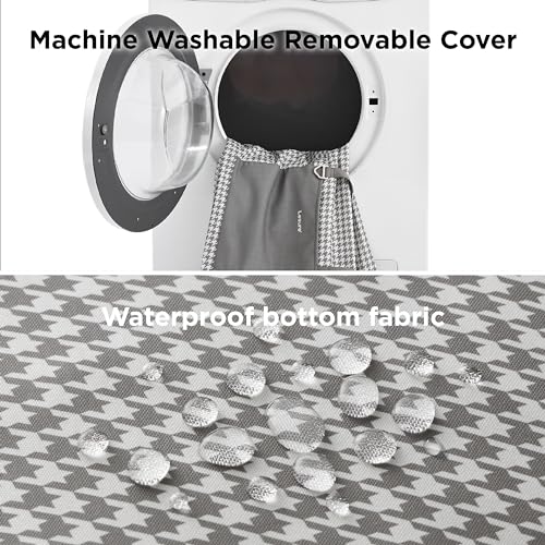 Lesure Small Dog Car Seat for Small Dogs - Waterproof Dog Booster Seat for Car with Storage Pockets and Clip-On Safety Leash and Thickened Memory Foam Filling, Pet Travel Carrier Bed Grey Houndstooth - Thumbnail 3