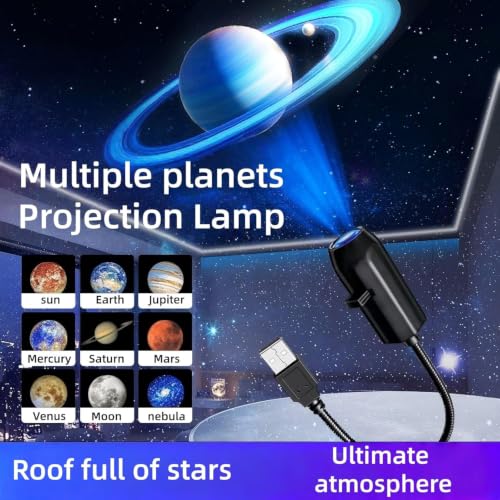 Image of 360-Degree Earth Projection Night Light, USB Star Lamp with Galaxy Display, Romantic Room Decor (Galaxy 10)