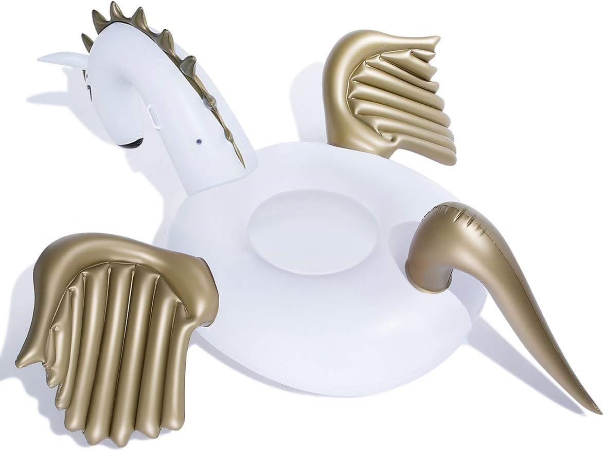 Jasonwell Giant Inflatable Unicorn Pool Float Floatie Ride On with Fast Valves and Jasonwell Giant Inflatable Pegasus Pool Float Pool Tube with Fast Valves