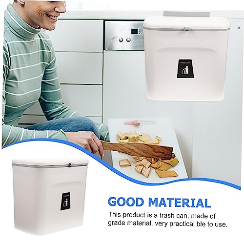 Caneca de basura rectangular para pared color blanco miniatura 7