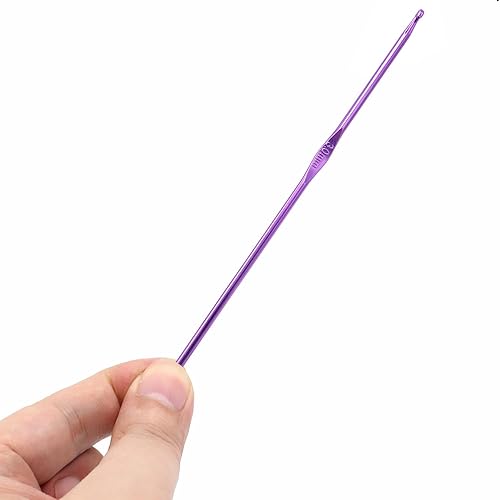 Miniatura 10 de 6 agujas de tejer de aluminio de 0.197 in, tamaño de EE. UU., talla H (talla 8) para manualidades de hilo de bricolaje, bonito regalo para mujeres,