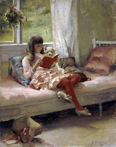 ARToPHIIU Pinturas Famosas Pinturas Murales Cuadro Moderno Lienzo Buenos amigos de Albert Gustaf Aristides Edelfelt para la Decoración de la Sala de Estar 60x90cm