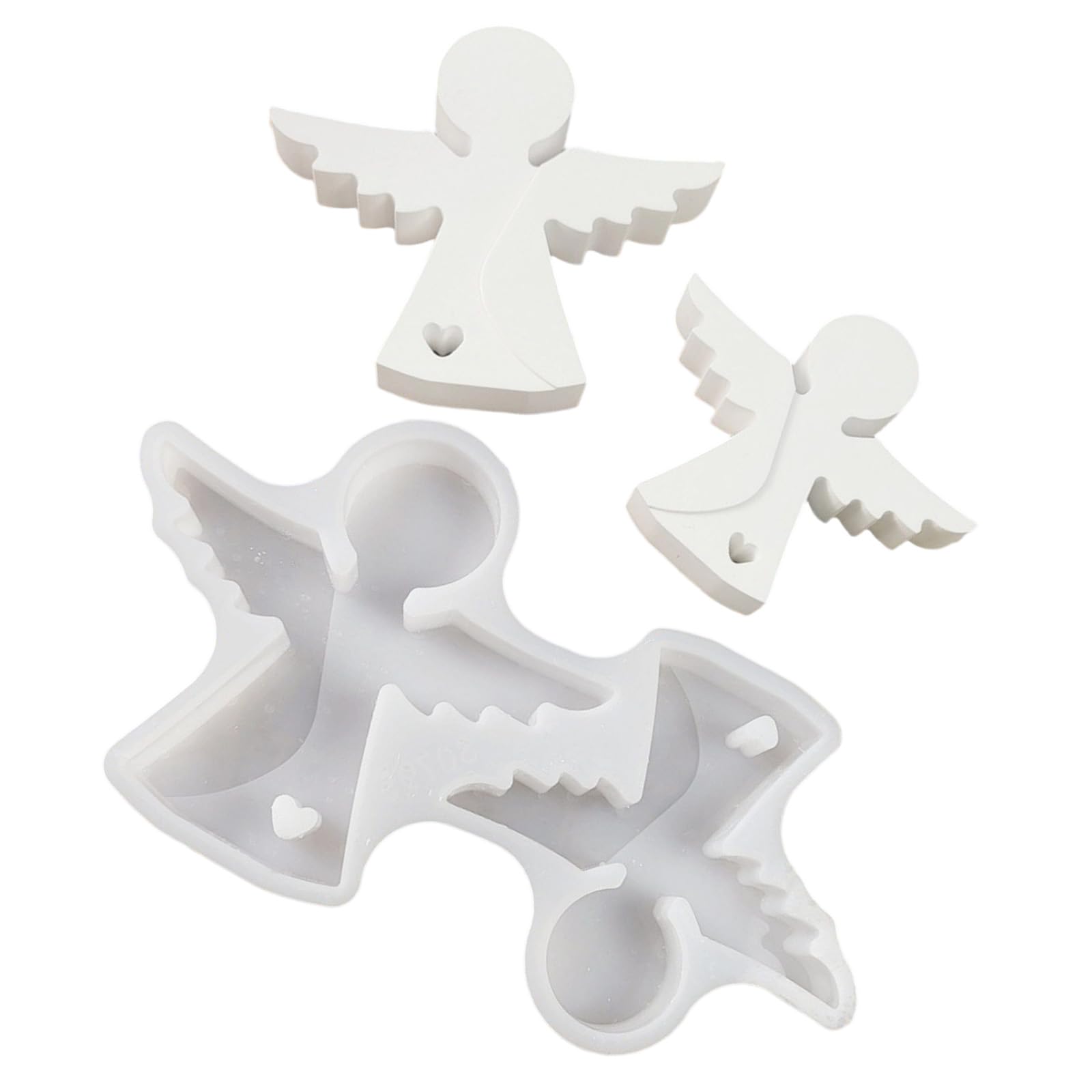 Kalttoy Angel Silicone Molds Food Grade Silicones Baking Tool for Soap Chocolate Fondant Decoration Food Grade Silicone Combination Molds Making Wing Heart Wedding Decoration Heart Wing