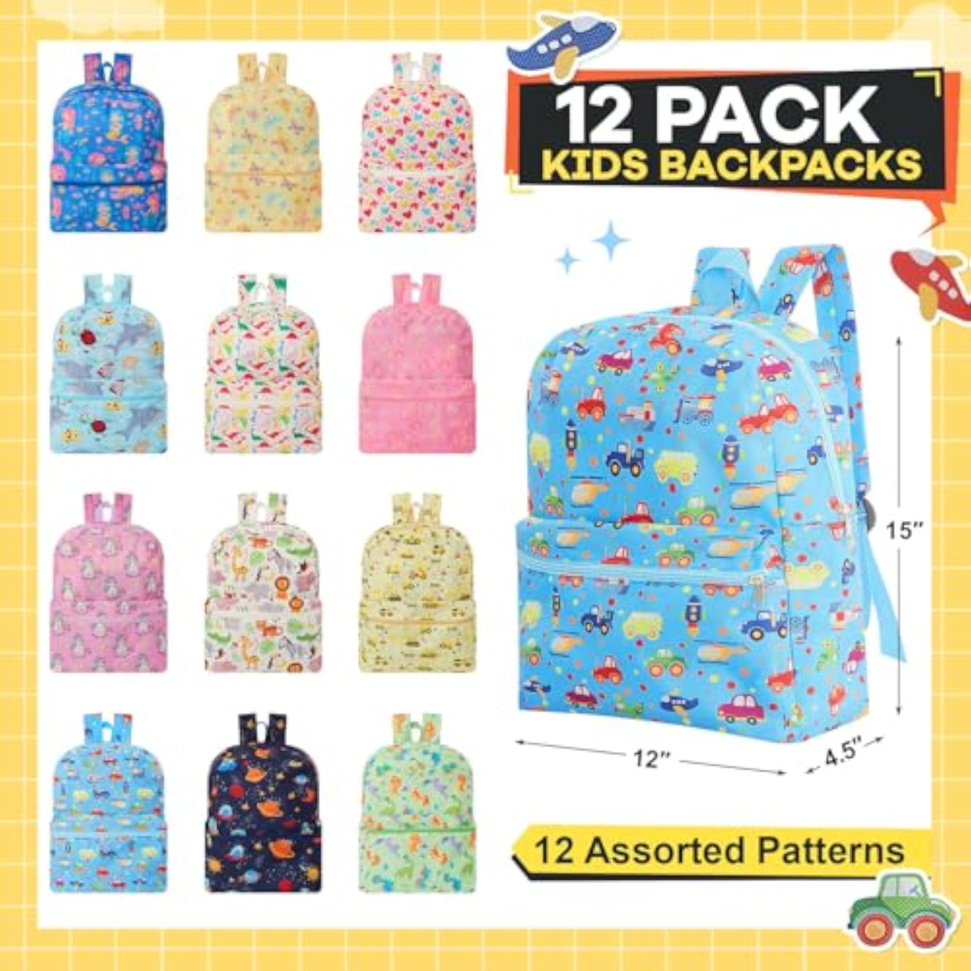 Backpack Bulk for Kids 17" Lightweight School Wholesale Backpacks