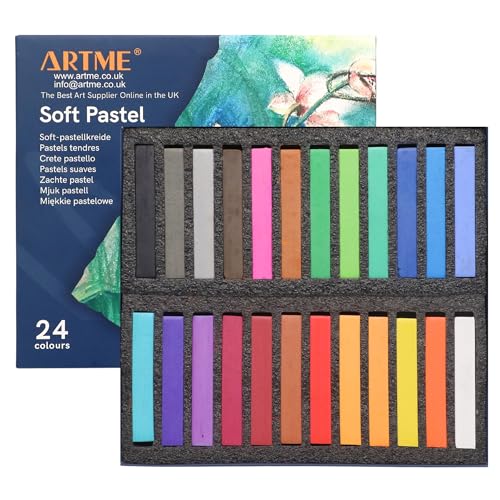 Artme Softpastellkreide 24er Etui - Weiche Pastellkreide - für...