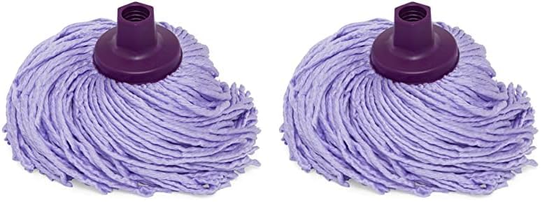 Mery | Fregona Microfibra | Fregona Super Absorbente | Cabezal Extragrande | No Deja Rastro | Fabricada en Cruz | Mayor Durabilidad | Rosca Universal | Color: Lila, 22 cm (Paquete de 2)