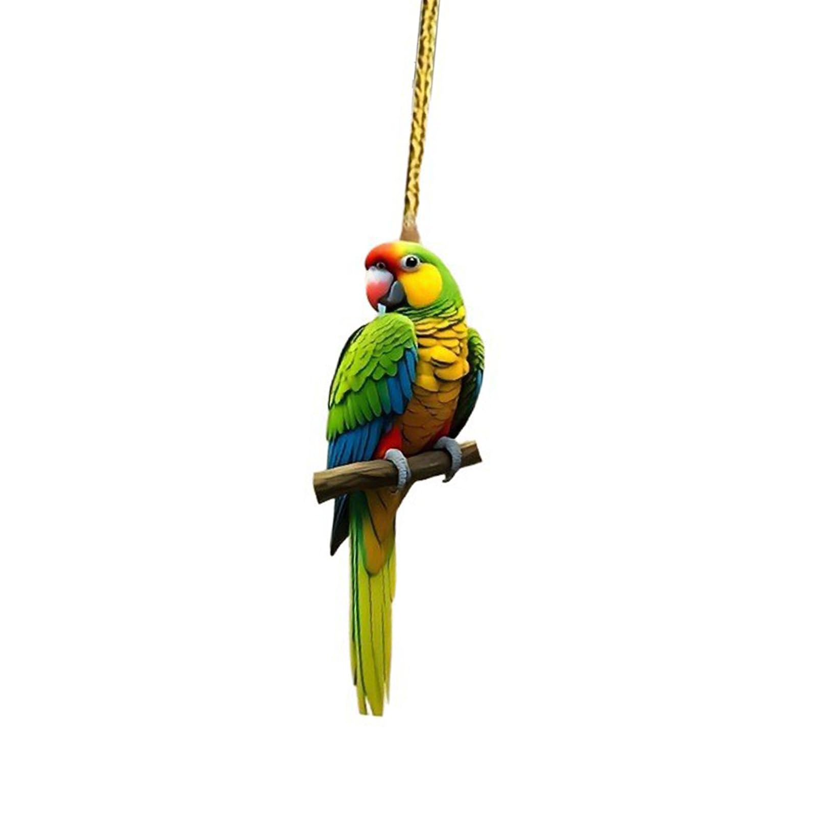 Exotic Bird Themed Flat Acrylic Vehicle Hanging Decors Simple Acrylic Auto Ornament Adds Playful Touch to Your Car Conure Car Hanging Decoration