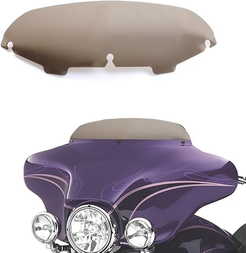 Vista 8 de WYNMOTO Parabrisas biselado con ranuras pulido de acero inoxidable cromado compatible con Harley Touring Electra Street Glide Ultra Limited Tri