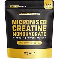 Cyborg Sport Micronised Creatine Monohydrate Powder 1kg | Lab Tested | Pharmaceutical Grade | Easy Mixing | Gym | Strength | Muscle | Brain