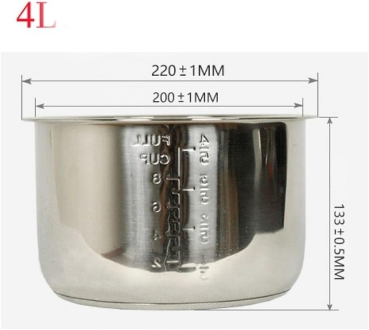Stainless Steel Thickened Double Bottom Liner Of Electric Pressure Cooker Inner Pot 4L/5L/6L Cooking Kitchen Accessories(5L)