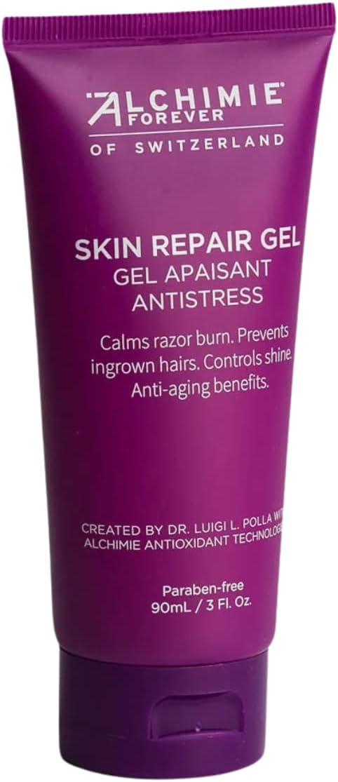 Skin Repair Gel | Oil Free Gel for Post Shave Care of the Face and Body with Rosemary and Turmeric | Soothing, Restorative, Anti-Aging Benefits | Reduces Ingrown Hairs | 3 fl oz