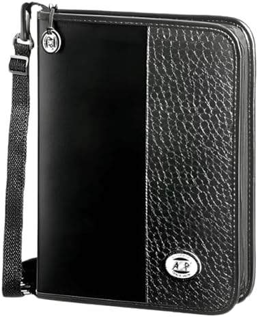 Fichário com Zipper e Alça, Completo, Croco Black, ACP
