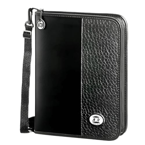 Fichário com Zipper e Alça, Completo, Croco Black, ACP
