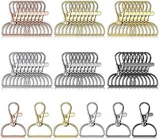 48 Pieces Swivel Clasp Lanyard Snap Hook Keychain Clip Hook Lobster Claw Clasp Metal Hook Clasp with D Ring for Keychain Purse Hardware Sewing Craft Project, 6 Colors (25 mm)