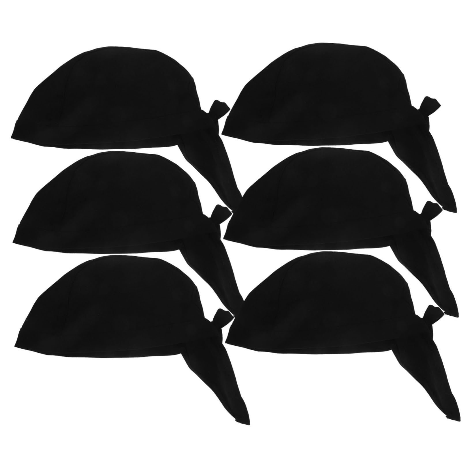 Garneck Gorros De Chef De Algodón Unisex, Gorros De Cocina Resistentes, Color Negro, 6 Piezas, para Restaurante, Panadería y Barbacoas, Diseño Clásico y Ligero