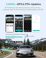 BOTSLAB 4 Kanal Dashcam Auto Vorne Hinten, 360°Dash Cam, 3K+3*1080P Autokamera mit 128GB SD Karte,5,8GHz WiFi & GPS,Super Nachtsicht,WDR,3,18" IPS-Bildschirm, G-Sensor, Loop-Aufnahme, Parküberwachung – Ansicht 8