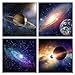 Wieco Art Giclee Canvas Prints Wall Art Space Pictures for Bedroom Home Decorations Universal Magic Power Modern 4 Panels Contemporary Star Sky Pictures Astronomy Artwork