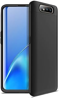 Capa Capinha Anti Impacto 360 Para Samsung Galaxy A80 Tela De 6.7Polegadas Case Acrílica Fosca Acabamento Slim Macio - Danet (Todo preto)