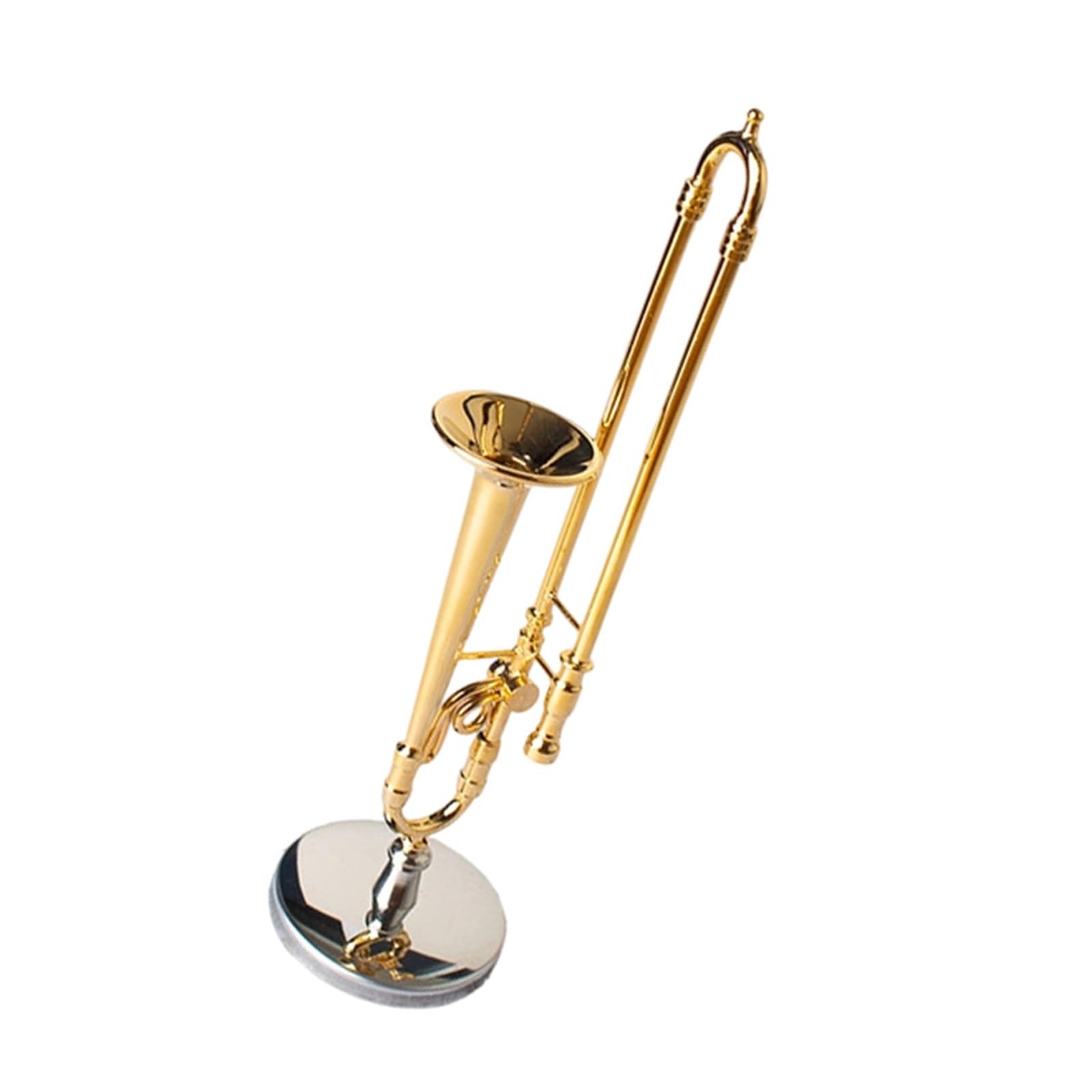 ZXFJYUIP Gilded Bronze Trombone Model Western Musical Instrument Ornament(12CM)