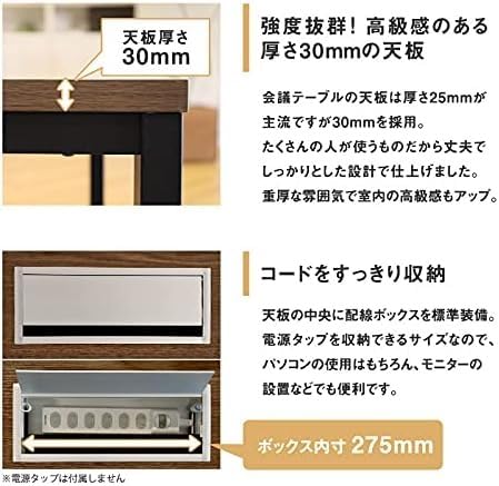 会議用テーブル チェア セット ミーティングテーブル 幅1800mm 会議セット 6人用 会議チェア 長机 会議室 打ち合わせ 商談 業務用 天板：ホワイト+チェア：オレンジ [4]