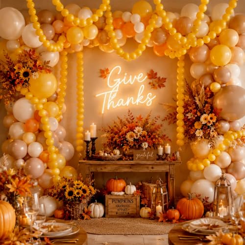Image of Mustard Yellow Linking Balloons, 100PCS 6'' Dark Yellow Quick Link Balloons | Tail Balloons for Balloon Garland Arch, Fall Thanksgiving Harvest Sunflower Birthday Baby Shower Wedding Party Decorations