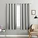 Produktbild TOPICK Grau blickdichte Verdunkelungsvorhänge Kurze Schalafzimmer,Vorhänge mit Ösen,145cm x 130 cm (H x B), Energiespar & Wärmeisolierend 2 Stücke