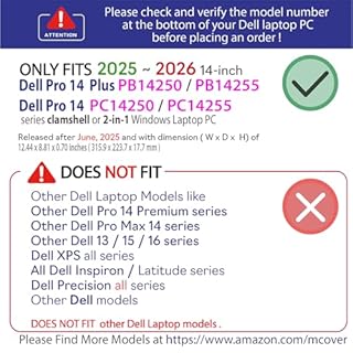 mCover Case ONLY Compatible for 2025-2026 14" Dell Pro 14 Plus PB14250 PB14255 and Pro 14 PC14250 PC14255 Windows PC (NOT Fitting Any Other Dell Models)- Orange