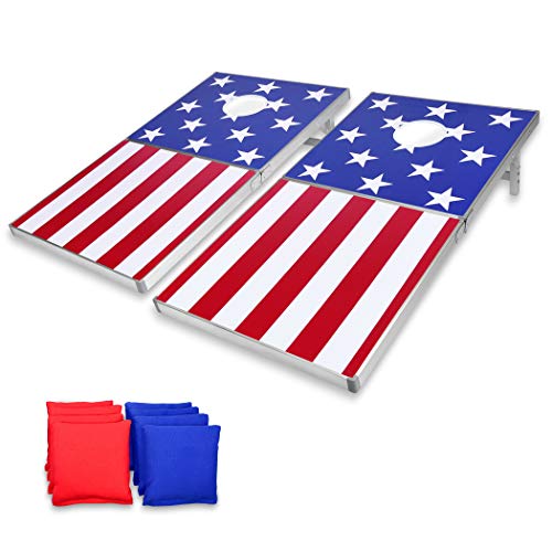 GoSports Cornhole PRO Regulation Size Bean Bag Toss Game Set | American Flag