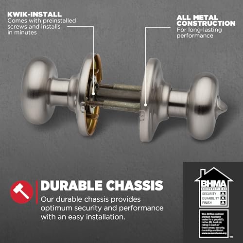 Kwikset Juno Bed/Bath Knob in Satin Nickel, Privacy - Image 3