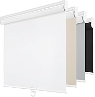 ChrisDowa Cordless Blackout Roller Shades 22x72 White - Thermal Insulated UV Blocking Window Blinds for Bedroom, Office, Home