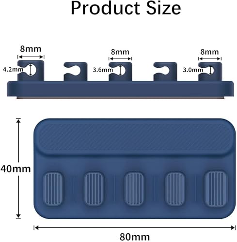 Miniatura 6 de Organizador de cables magnético de escritorio multiusos, 5 clips para Lightning, USB C, micro cables y conectores magnéticos, soporte para cables se