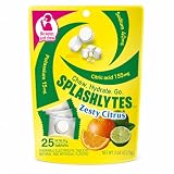 KABAYA SPLASHLYTES Zesty Citrus Chewable Citrus Candy Tablets with Electrolytes, 25 Individually Wrapped Pieces, Pair with Your Water, On-the-Go Pocket Pack, Chew Hydrate Go, 2.64 oz (75g)